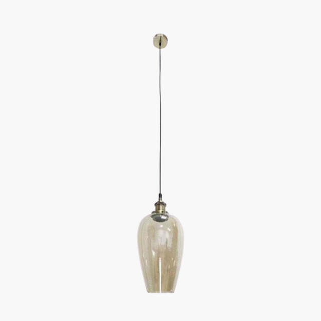 Clio Antique Silver Metal and Lustre Glass Pendant - image 1