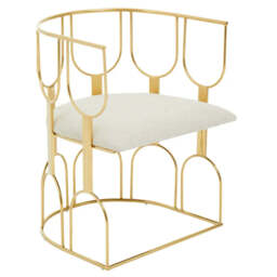 Azalea Natural And Gold Finish Chair - thumbnail 1