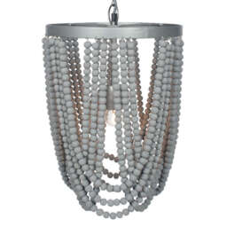 Bonneval Grey Wash Wood Bead Sash Pendant - thumbnail 3