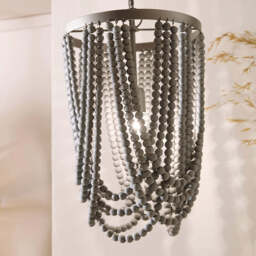 Bonneval Grey Wash Wood Bead Sash Pendant - thumbnail 2