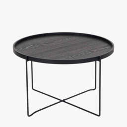 Voss Black Wood Veneer and Black Metal Coffee Table - thumbnail 2