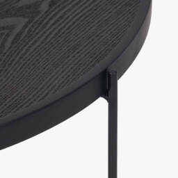 Voss Black Wood Veneer and Black Metal Coffee Table - thumbnail 4