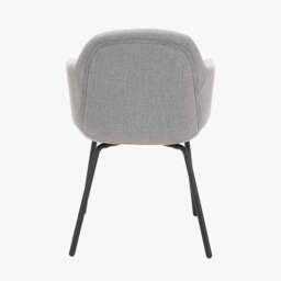 Alba Grey Linen Mix and Black Metal Carver Dining Chair - thumbnail 4