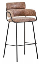 Tamzin Brown Faux Leather Bar Chair - thumbnail 4