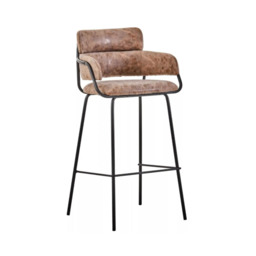 Tamzin Brown Faux Leather Bar Chair - thumbnail 1