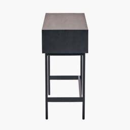 Hailee Black and Natural Chevron Oak and Pine Wood 2 Drawer Console Table - thumbnail 4