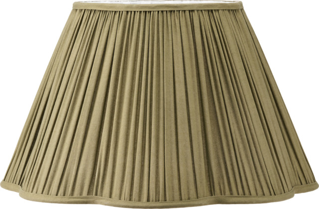 Malia 45cm Olive Green Mushroom Pleat Scalloped Tapered Lamp Shade
