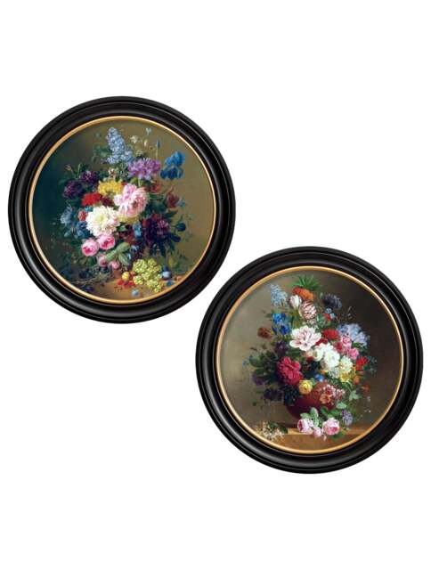 c.1812 Still Life of Flowers - Round - image 1