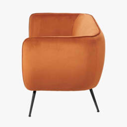 Lucca Tobacco Velvet and Metal Sofa - thumbnail 4
