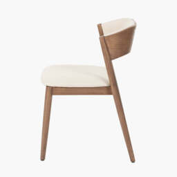 Elias Natural Linen and Dark Ash Wood Curved Back Dining Chair - thumbnail 3