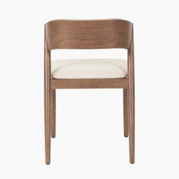 Elias Natural Linen and Dark Ash Wood Curved Back Dining Chair - thumbnail 4