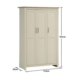 Lisbon 3 Piece Set 3 Door Wardrobe 3+4 Chest 1 Drw Bedside - thumbnail 6