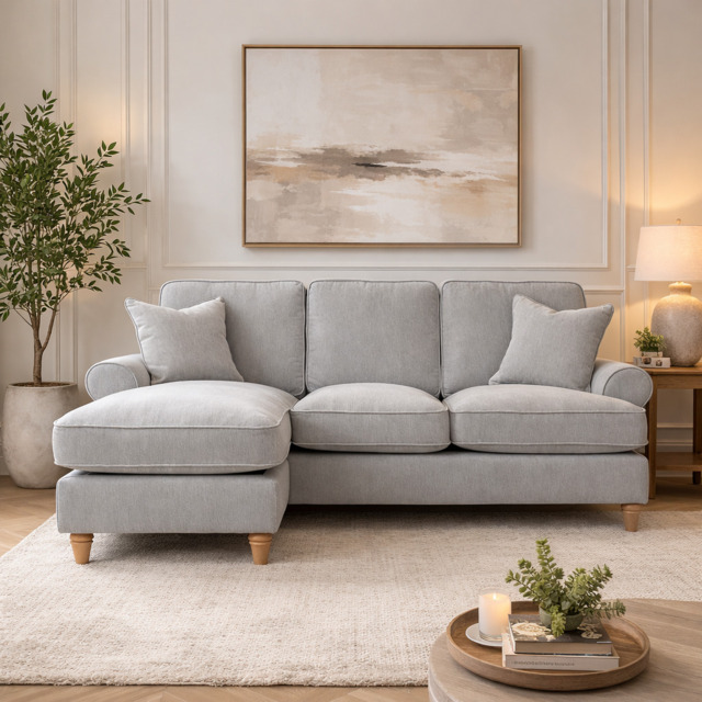 Left Hand Chaise Sofa Manhattan Ice The Great Sofa Company - Victoria - Bromfield - Lola - Alfie - Mari - Longfellow - Duresta Style - image 1