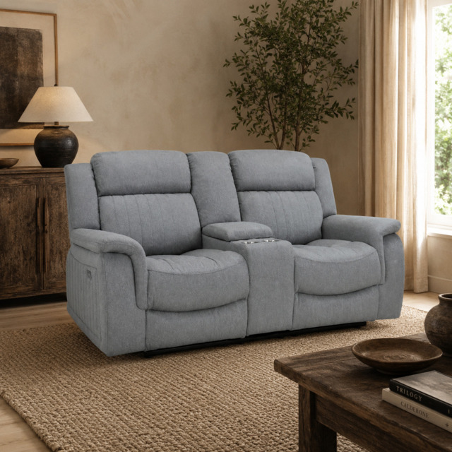 Linden Recliner Sofa Grey 2 Seater - image 1