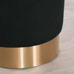 Black Velvet Round Stool - thumbnail 2