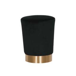 Black Velvet Round Stool - thumbnail 1