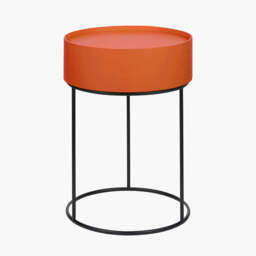 Hugo Tobacco Wood Veneer and Black Metal Storage Table - thumbnail 3