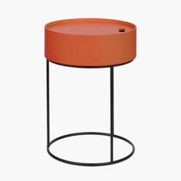 Hugo Tobacco Wood Veneer and Black Metal Storage Table - thumbnail 2