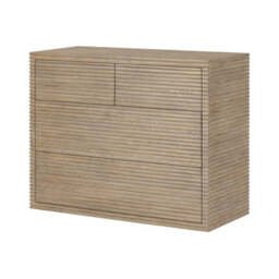 Oakham Ribbed Oak Chest of Drawers - thumbnail 1