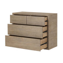 Oakham Ribbed Oak Chest of Drawers - thumbnail 4