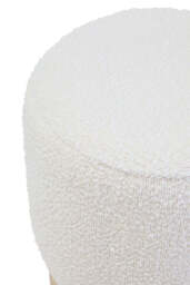 Mota Burl Wood And Cream Boucle Round Stool - thumbnail 4