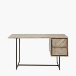 Marca Sand Wash Acacia Wood and Black Metal Desk - thumbnail 2