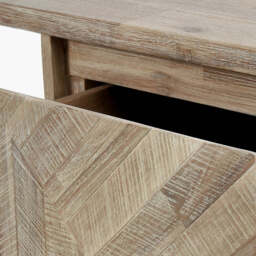 Marca Sand Wash Acacia Wood and Black Metal Desk - thumbnail 4