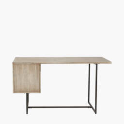 Marca Sand Wash Acacia Wood and Black Metal Desk - thumbnail 3