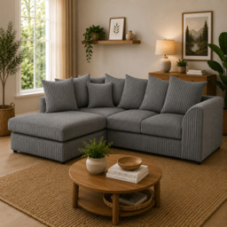 Harley Jumbo Sofa Grey Left Hand Facing Corner