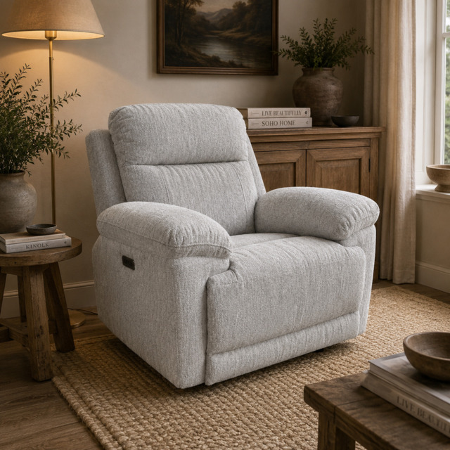 Owen Electric Recliner Beige Armchair - image 1