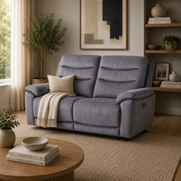 Toledo Steel Grey  Lay-Z-Boy Style Fabric Power Recliner 3 Seater Sofa - thumbnail 1