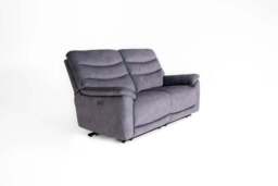 Toledo Steel Grey  Lay-Z-Boy Style Fabric Power Recliner 3 Seater Sofa - thumbnail 2