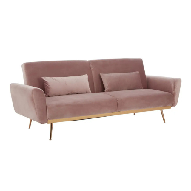 Hatton Pink Velvet Sofa Bed - image 1