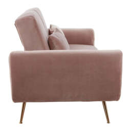 Hatton Pink Velvet Sofa Bed - thumbnail 4