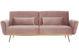 Hatton Pink Velvet Sofa Bed - thumbnail 2