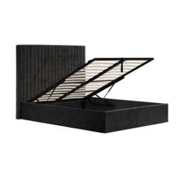 BERLIN BLACK TALL OTTOMAN KING SIZE BED - thumbnail 3