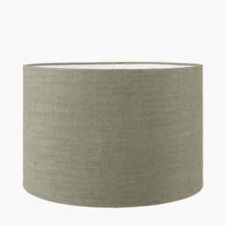 Edward 40cm Pistachio Green Linen Cylinder Lampshade - thumbnail 1
