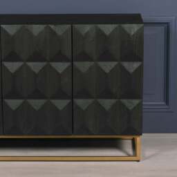 Black Wooden Diamond Pattern Sideboard - thumbnail 6
