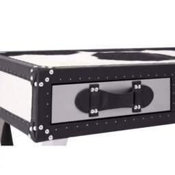 Kensington Townhouse Black And White Genuine Cowhide Console Table - thumbnail 3