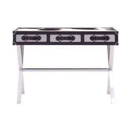 Kensington Townhouse Black And White Genuine Cowhide Console Table - thumbnail 4