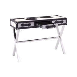 Kensington Townhouse Black And White Genuine Cowhide Console Table - thumbnail 5