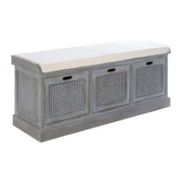 Heritage 3 Drawer Slate Grey Storage Bench - thumbnail 1