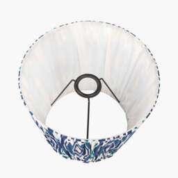 Izara 35cm Ocean Blue Ikat Patterned Mushroom Pleat Tapered Lampshade - thumbnail 4