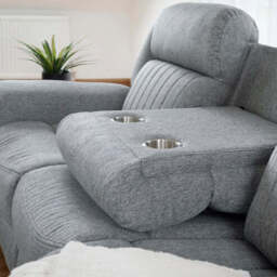 Linden Recliner Sofa Grey 3 Seater - thumbnail 3