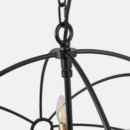Luna Matt Black and Brushed Gold Metal Sputnik Pendant - thumbnail 4