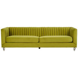Brasa 3 Seat Green Velvet Sofa - thumbnail 2