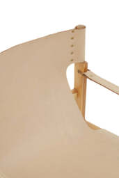 Kendari Cream Leather and Teak Wood Chair - thumbnail 5