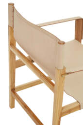 Kendari Cream Leather and Teak Wood Chair - thumbnail 4