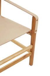 Kendari Cream Leather and Teak Wood Chair - thumbnail 6