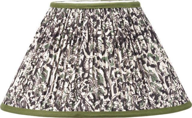 Ornella 35cm Green Floral Design Mushroom Pleat Empire Lamp Shade